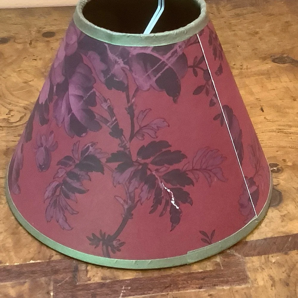 Laura Ashley Floral Small Clip-on Lampshades 4.75 High X 6.5 Bottom X 2.5 Read